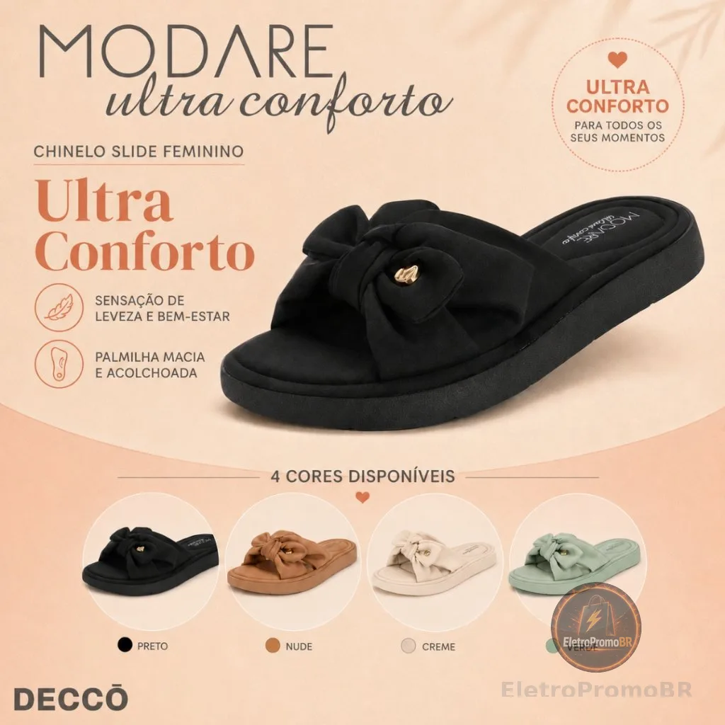 Sandalia Slide Feminina Ortopedica Palmilha Anatômica e Estilo Casual