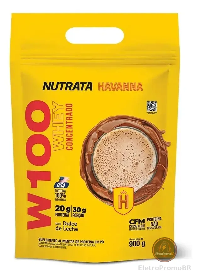 W100 Whey Concentrado Refil Pouch 900g Ducle de Leche Havanna Nutrata