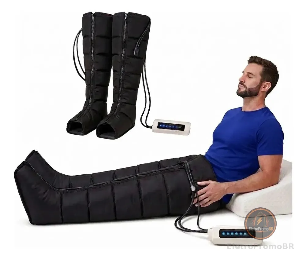 Bota Massageadora Drenagem Pernas 127/220v Preto