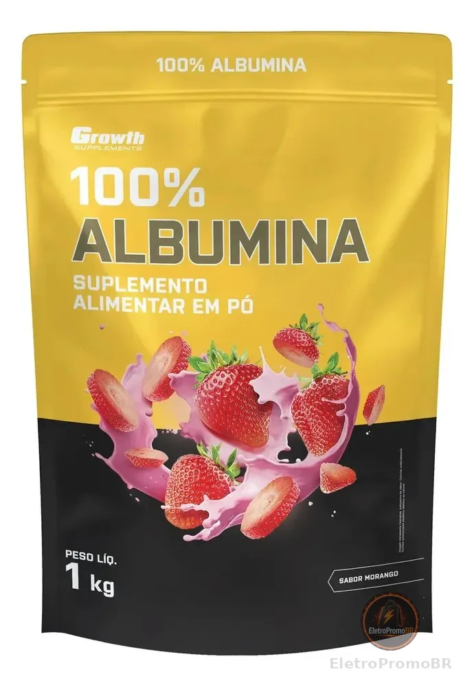 Albumina 1kg Growth Supplements Morango