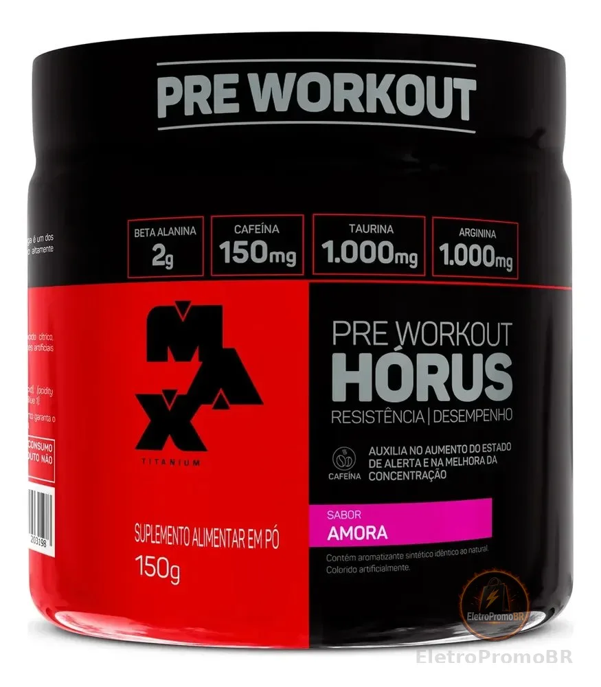 Pré Treino Hórus 150g Max Titanium Amora Energia Sustentada