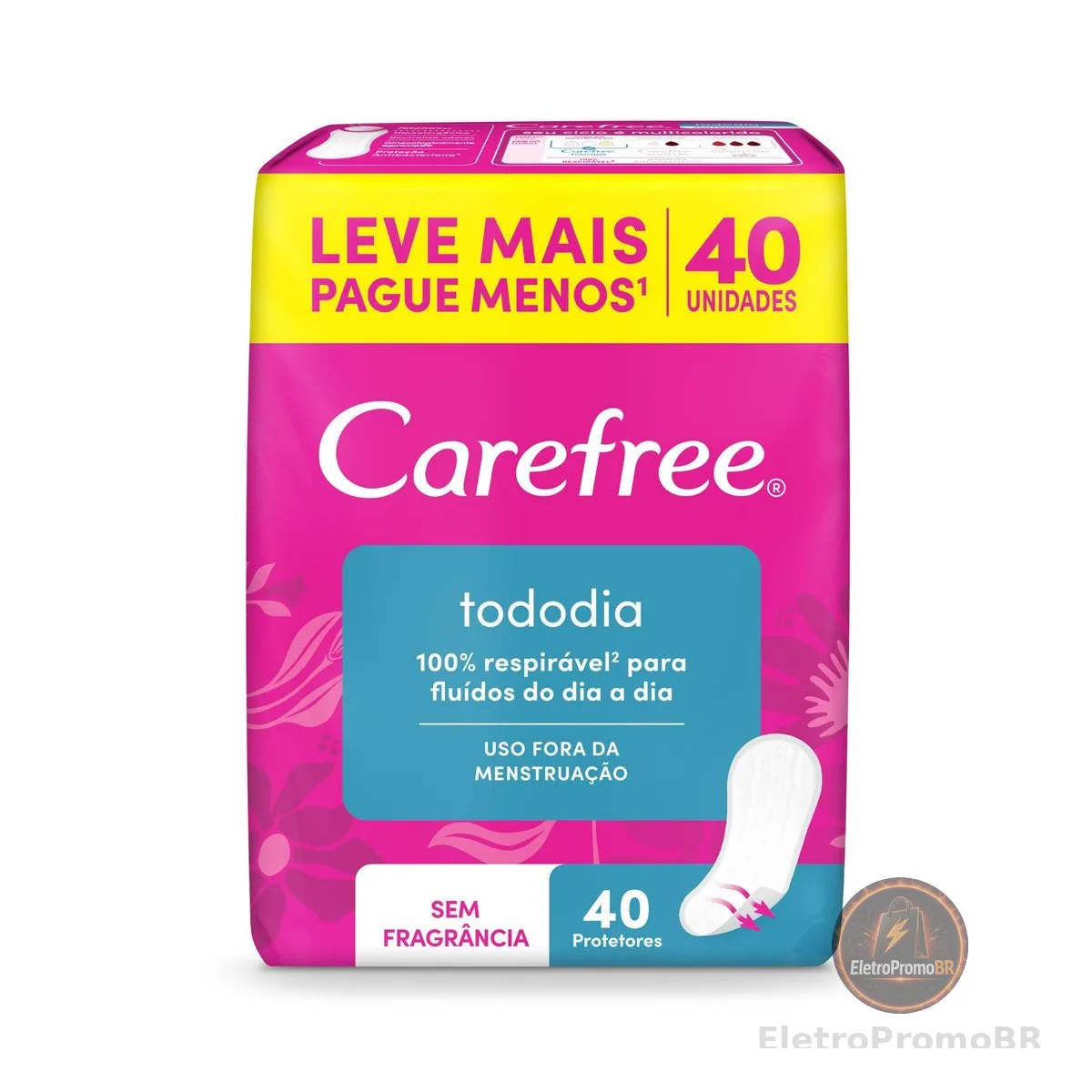 Carefree Protetor Diário Todo Dia Sem Perfume, 40un