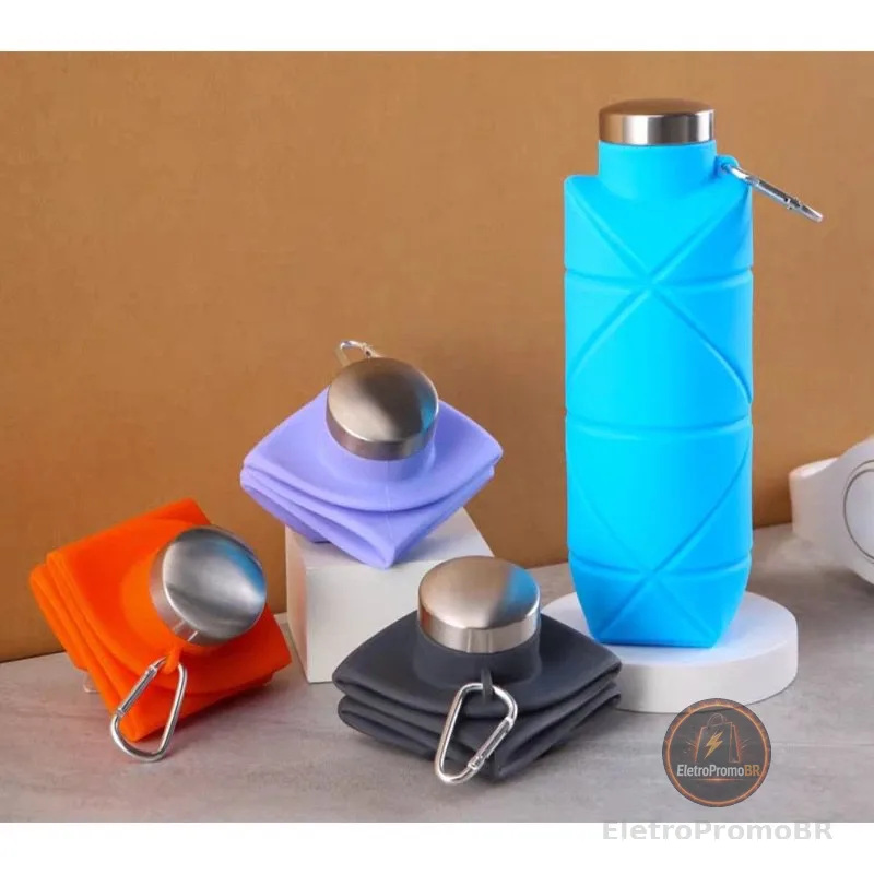 Garrafa de água dobrável de silicone de chaleira portátil esportes ao ar livre compressão viagem 700ML-envio imediato