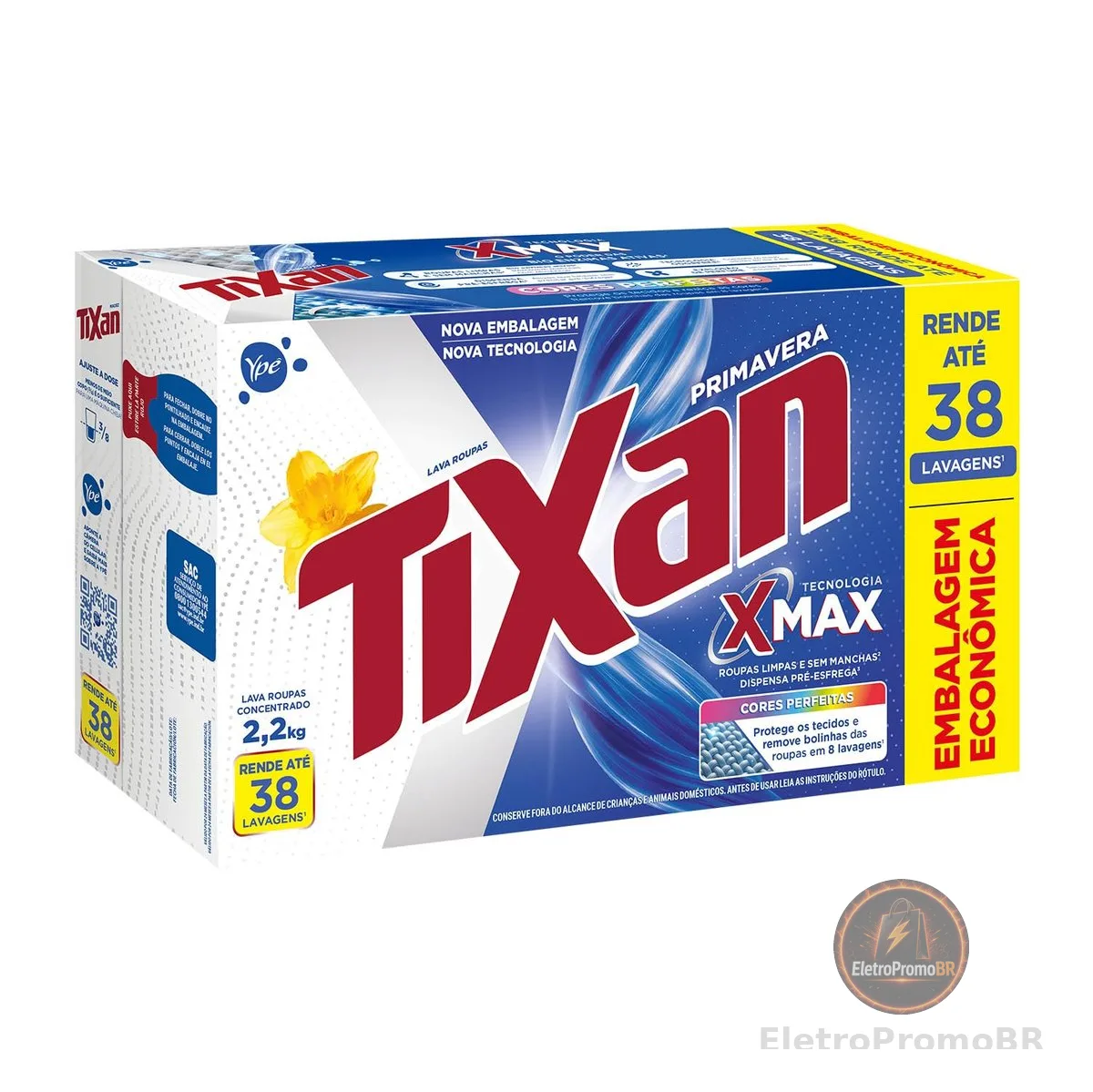 Lava-Roupas Pó Concentrado Primavera Tixan Caixa 2200 G