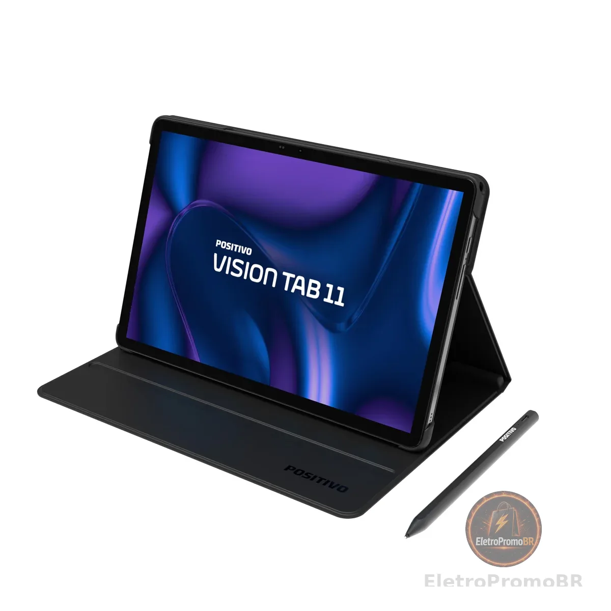 Tablet Positivo Vision TAB11 com Capa + Caneta 4GB RAM 128GB Wi-fi AC e 4G, Octa-Core 13MP + 5MP 6000mAh Tela 11“ Full HD IPS - Preto