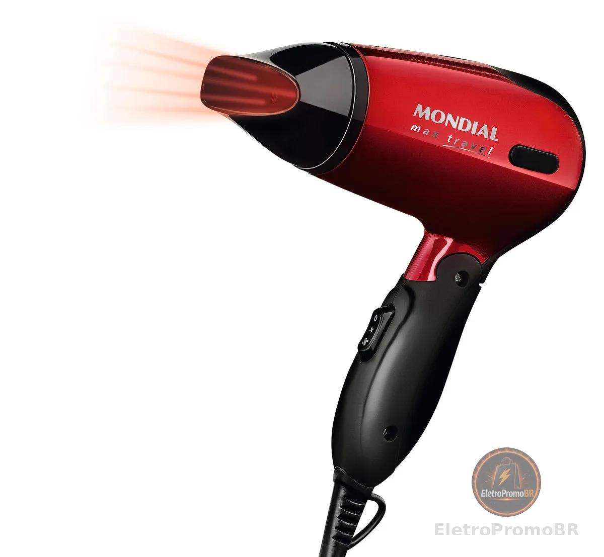 MONDIAL Secador, Max Travel, Bivolt, Preto/Vermelho, 1200W - SC-10