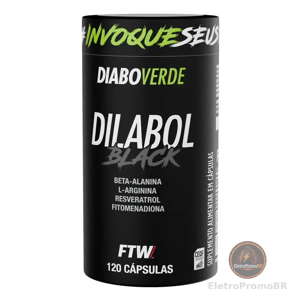 Dilabol Black Vasodilatador Pote 120 Cáps Ftw - Diabo Verde Neutro