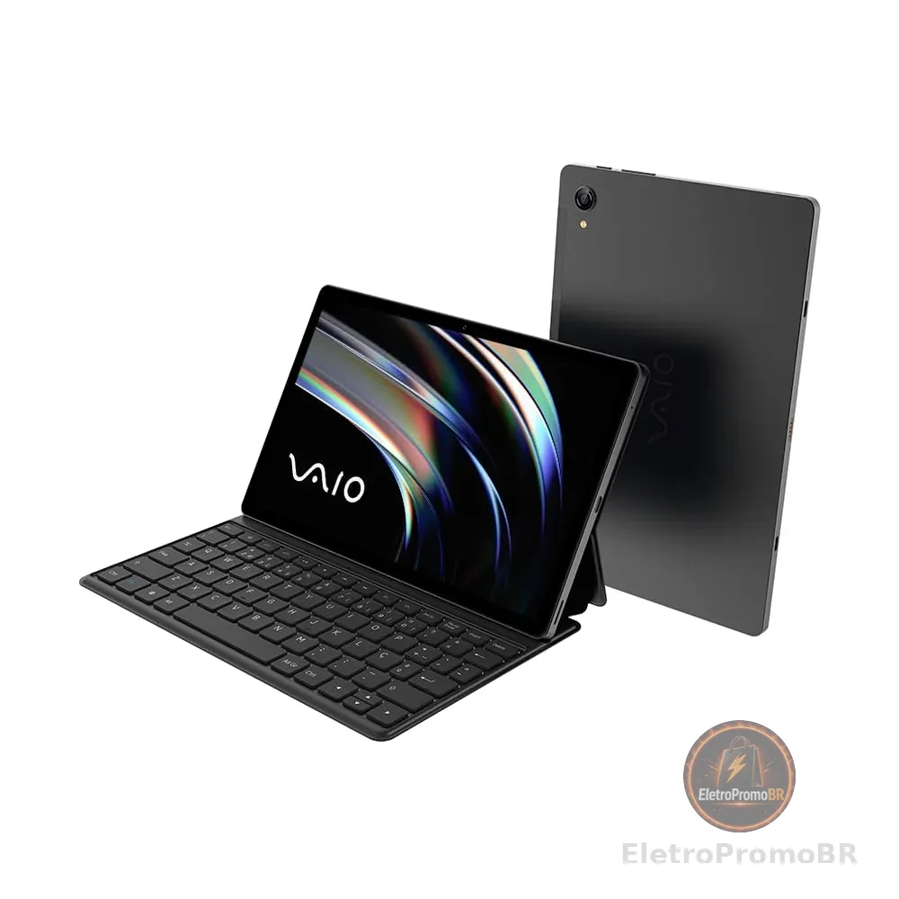 Tablet VAIO TL10 8GB 128GB Octa-Core, Tela 10.4” 2K, 4G WiFi, Câmera 8MP + Selfie 5MP, 7000mAh, Android 13, com Teclado de Conexão Inteligente – Preto