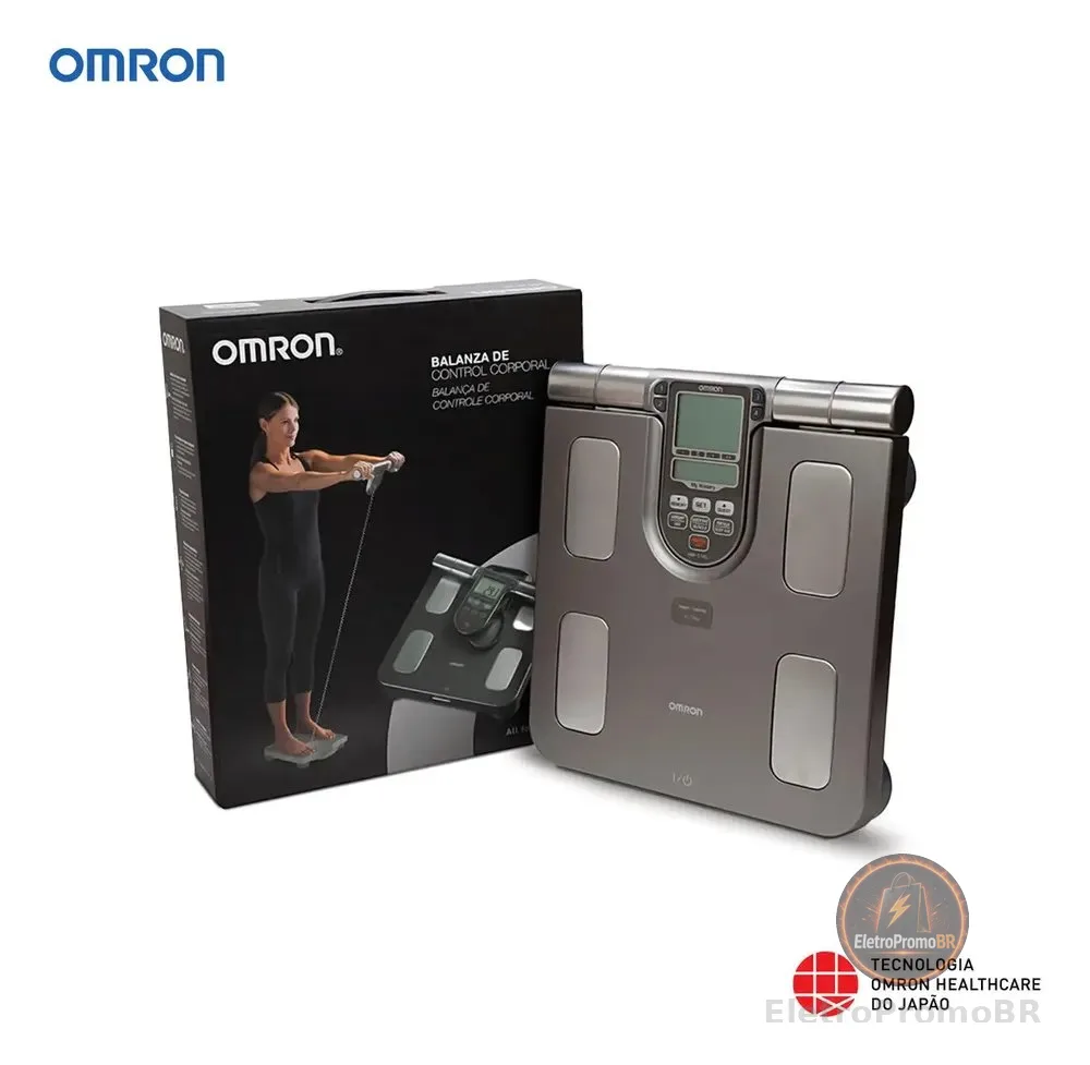 Balança Digital Corporal Precisa Bioimpedancia Omron HBF-514 Gordura 7 Indicadores Profissional IMC 150kg ANVISA INMETRO