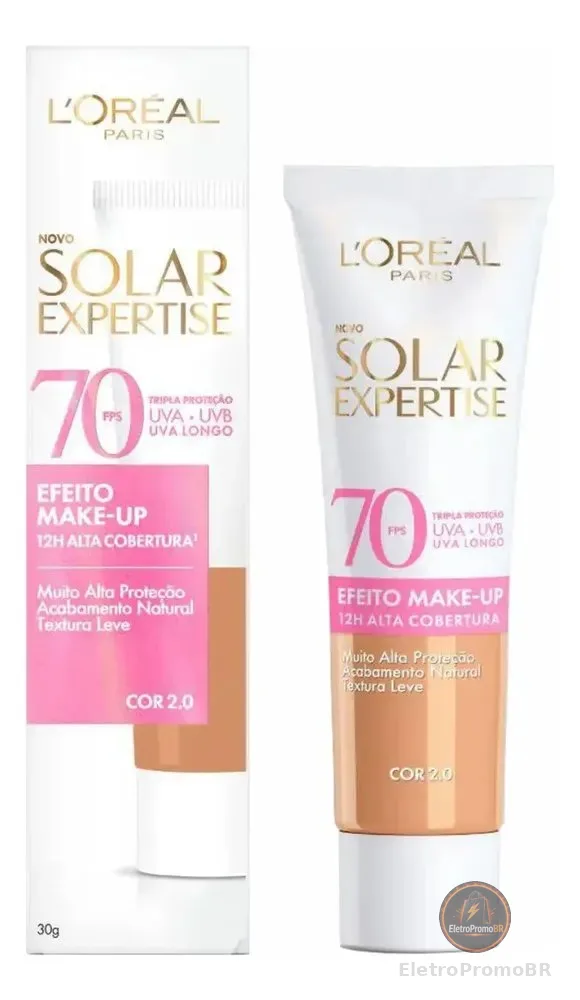Protetor Solar Facial com Cor FPS 70 Alta Cobertura - L'Oréal Paris Solar Expertise Efeito Make Up 30g