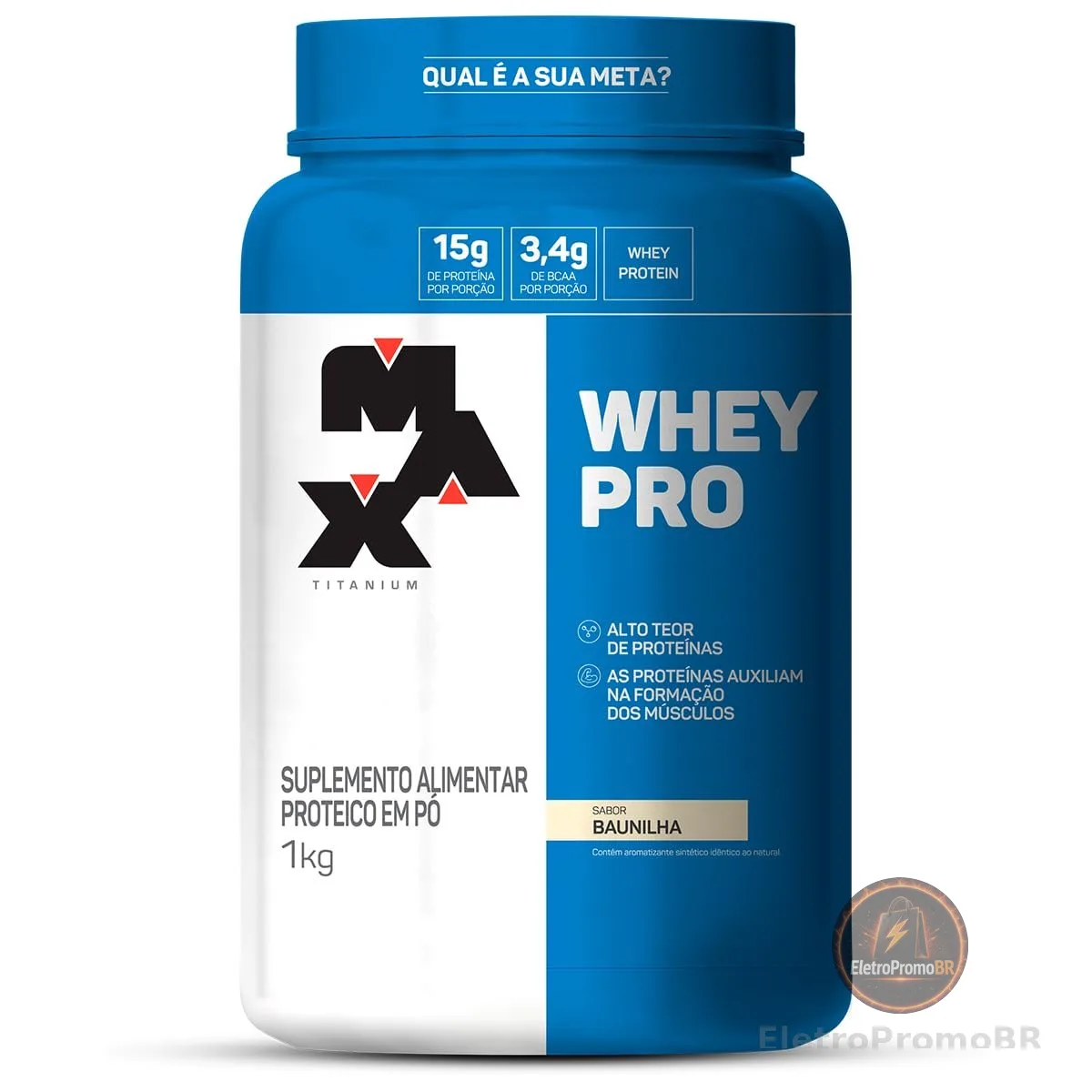 Max Titanium Whey Pro Pote 1kg Sabor Baunilha