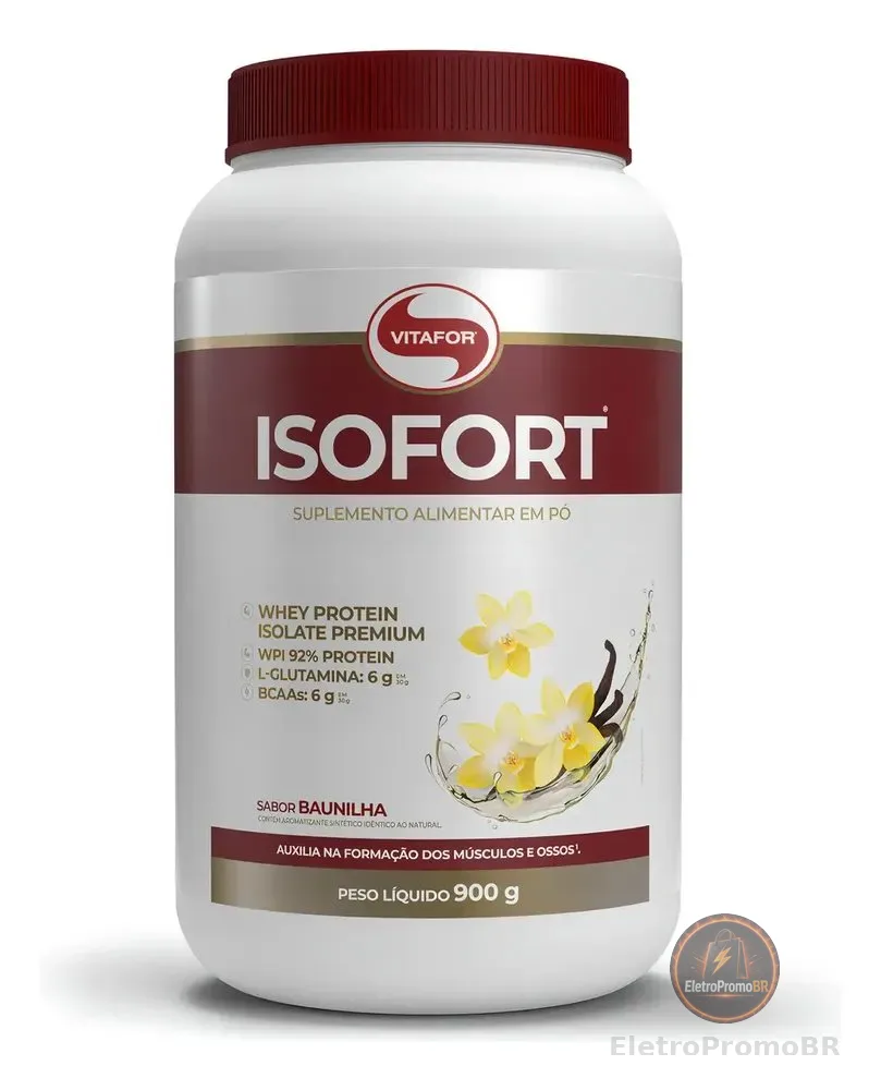 Whey Protein Isolado Isofort Baunilha Pote 900g Vitafor