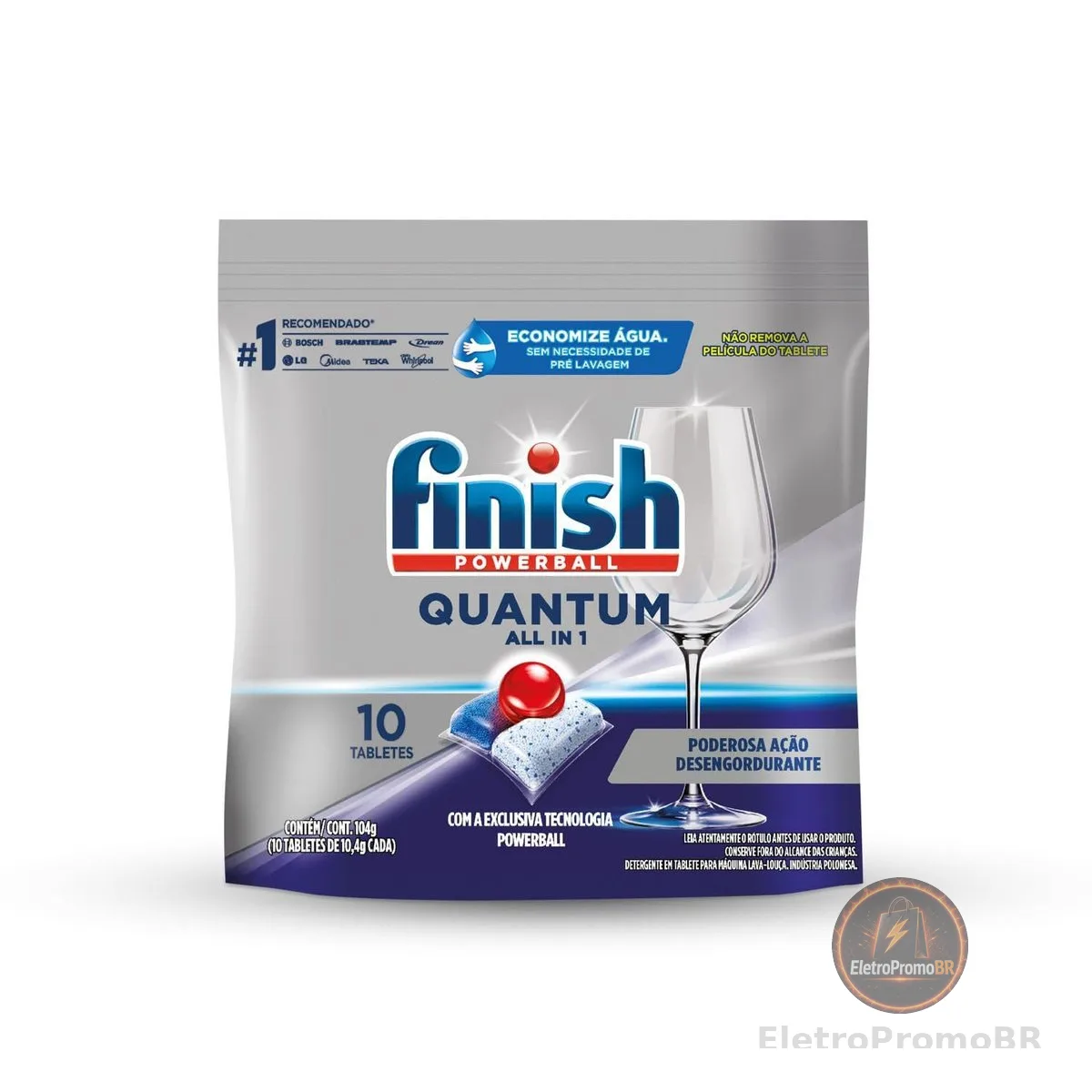 Finish Quantum All in 1 Detergente para Lava Louças em Tabletes 10 unidades