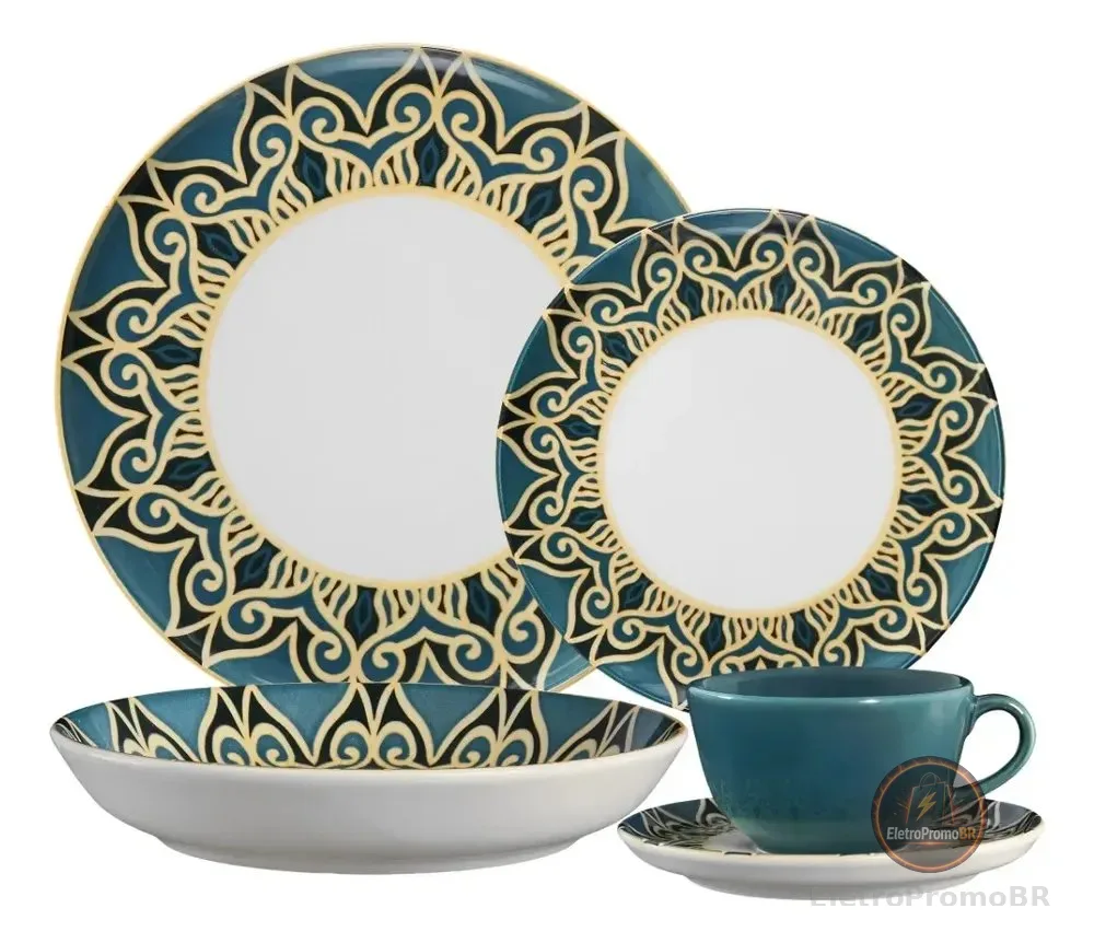 Ap. De Jantar 20pçs Gálata Decoração Com Relevo Flat Oxford