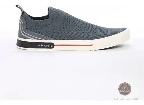Tênis Aramis Stripe Knit Casual Macio Sofisticado Cinza 39 Br