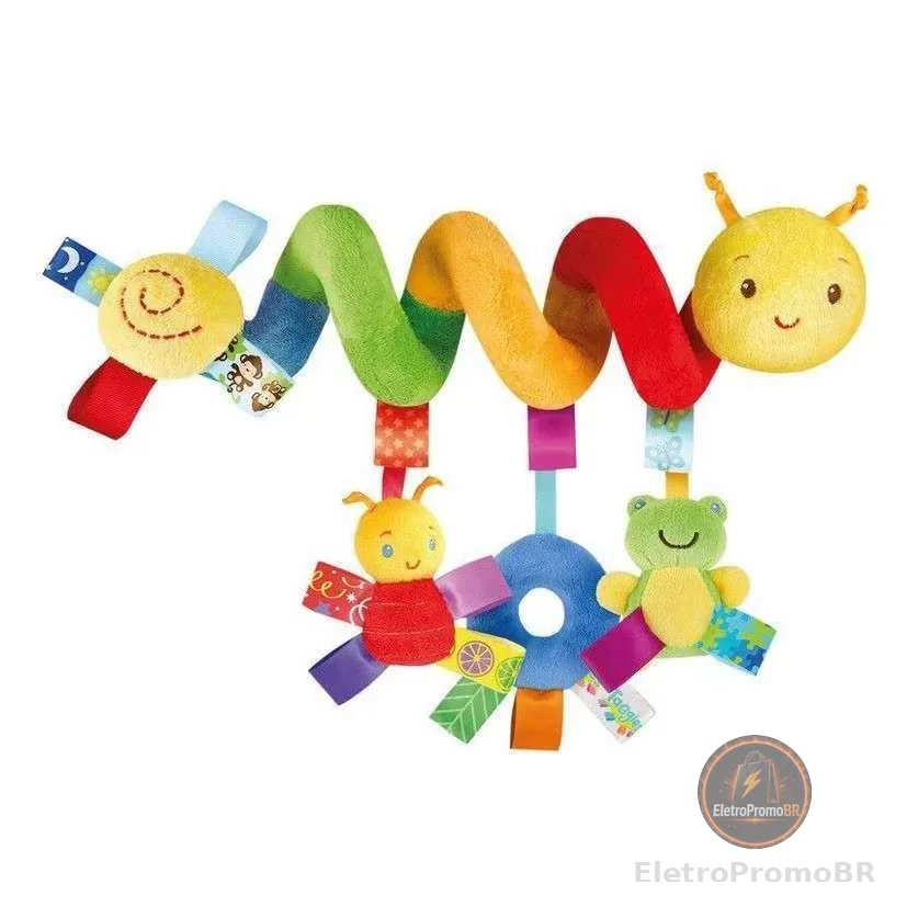 Brinquedo espiral centopéia com chocalho, macio, ideal para carrinhos e presentes de recém-nascidos