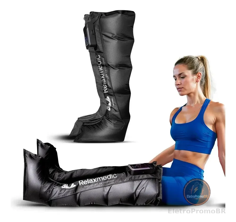Bota De Compressão Pneumática F10 Pro Sem Fio Relaxmedic Cor Preto G