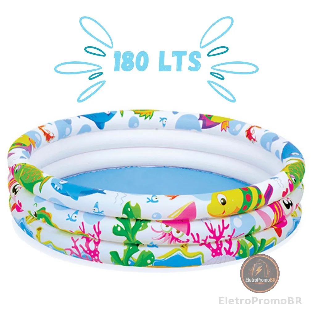 Piscina infantil inflável redonda criança 180 litros verão