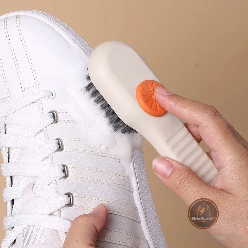 Escova Limpa Sapato com Dispenser e Reservatório (Envio imediato)