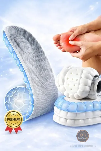 Palmilha Ortopédica Gel 4d Nuvem Altíssimo Conforto