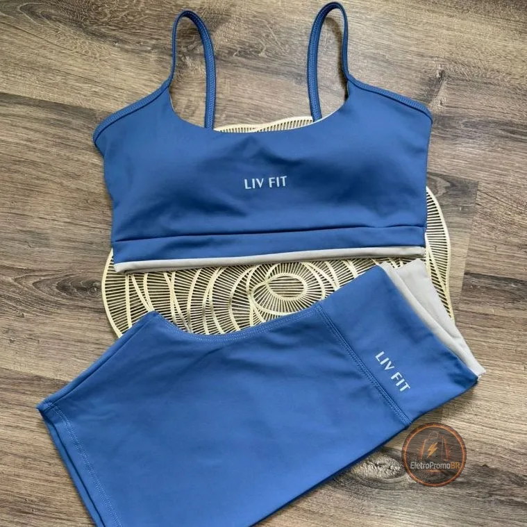 Conjunto Poliamida Feminino Academia Line Bojo Removível Shorts Zero Transparência Cintura Alta Ioga