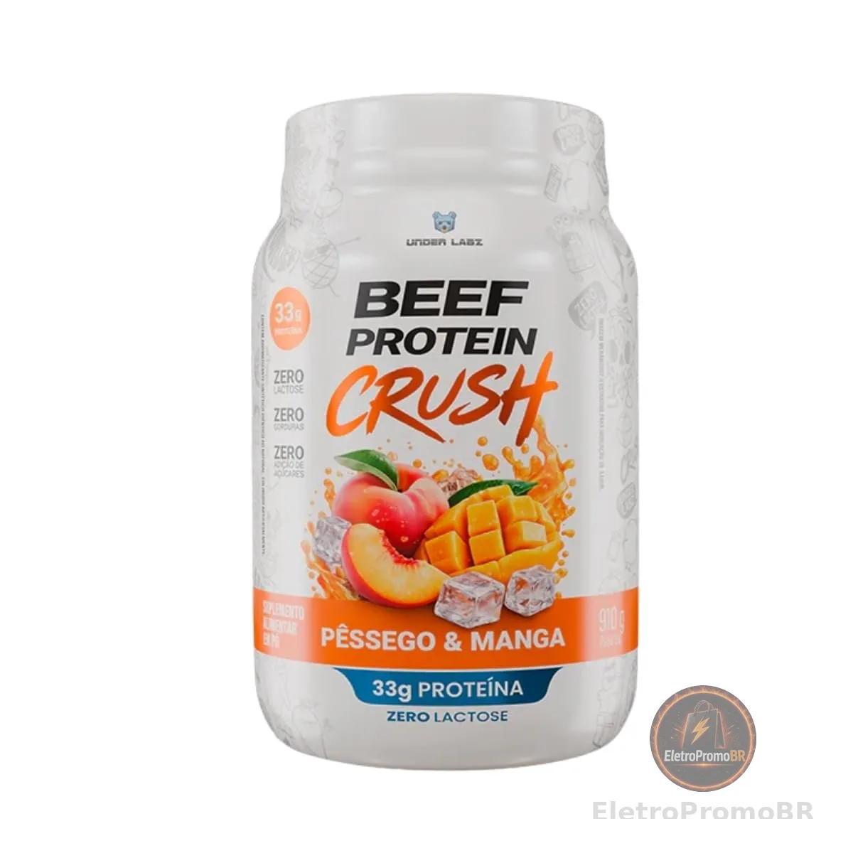 Beef Protein Crush (910g) Under Labz Sabor:Pêssego + Manga