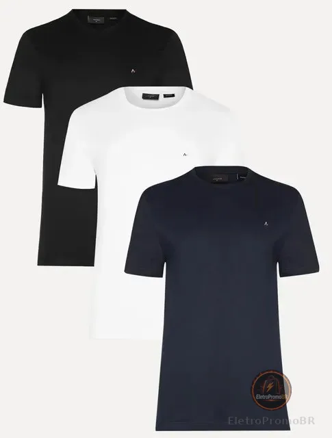 Kit Camisetas Aramis Preta/branca/azul Marinho - Original