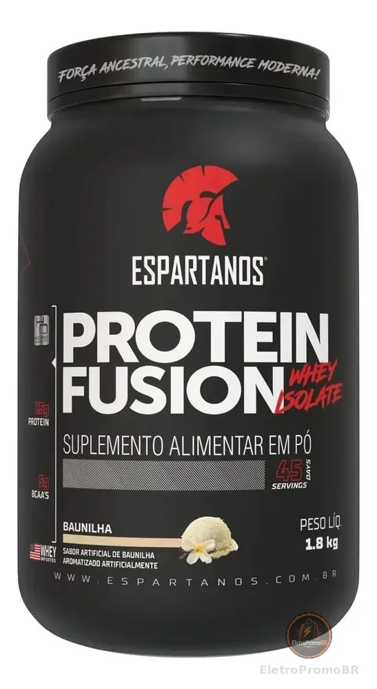 Protein Fusion Whey Isolate 1,8kg - Espartanos Nutrition Sabor Baunilha