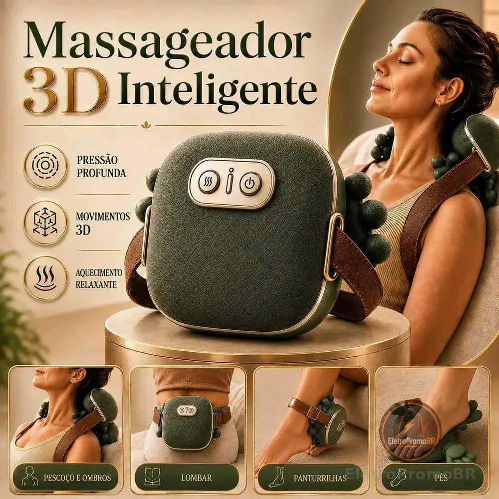 Massageador Pescoço Ombro Mãozinha 3D Elétrico Com Aquecimento Recarregável Maozinha Portátil Relaxante Corporal Compacto e Prático Usar em casa ou Trabalho Cervical - DOK MEDICAL SUPPLIES