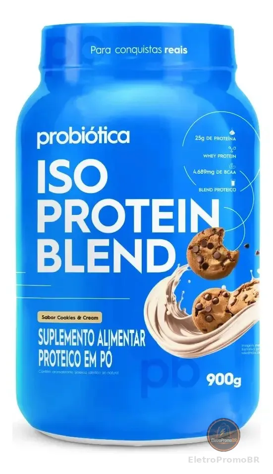 Whey Iso Blend Protein Pote 900g Cookies Whey Concentrado Probiotica