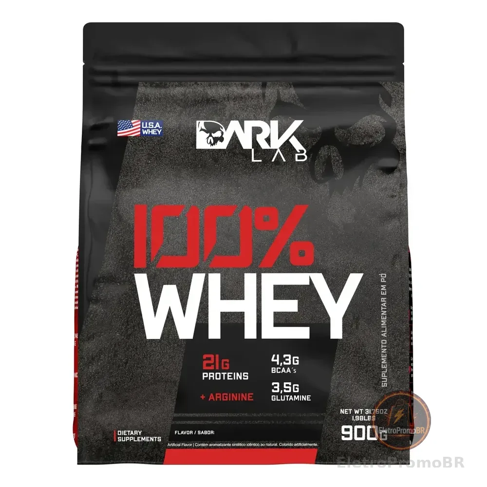 Whey Protein Concentrado 100% 900g Refil Dark Lab Sabor Baunilha