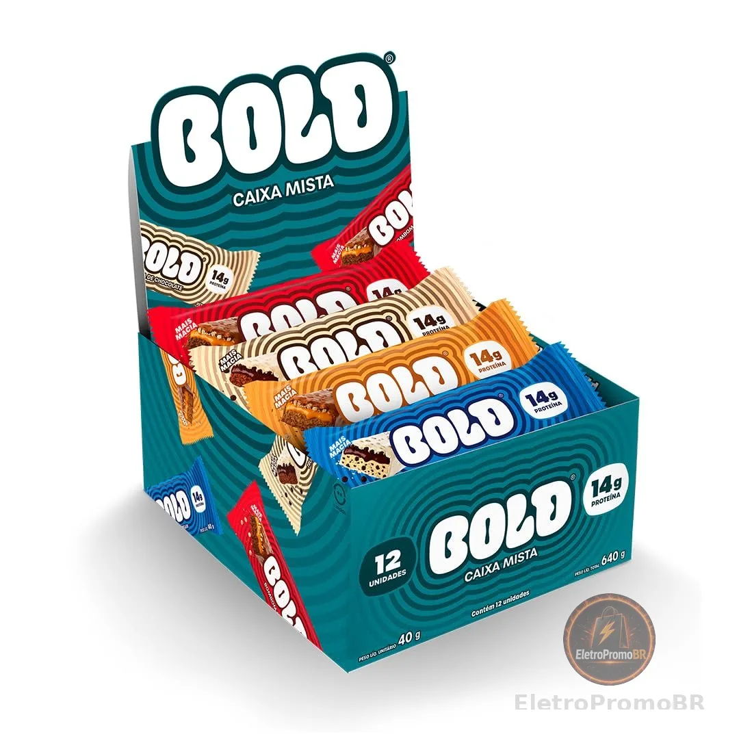 Bold Barra de Proteína Caixa Mista (12 Unid) 40G com 14g de Proteína