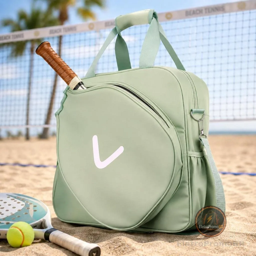 Bolsa Raqueteira Beach Tennis Esportiva Lateral Porta Raquete Multiuso Zíper Bolso