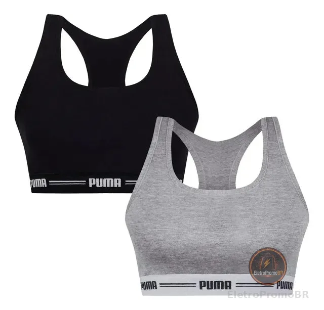 Kit 2 Top Academia Puma Treino Fitness Esportivo Algodão
