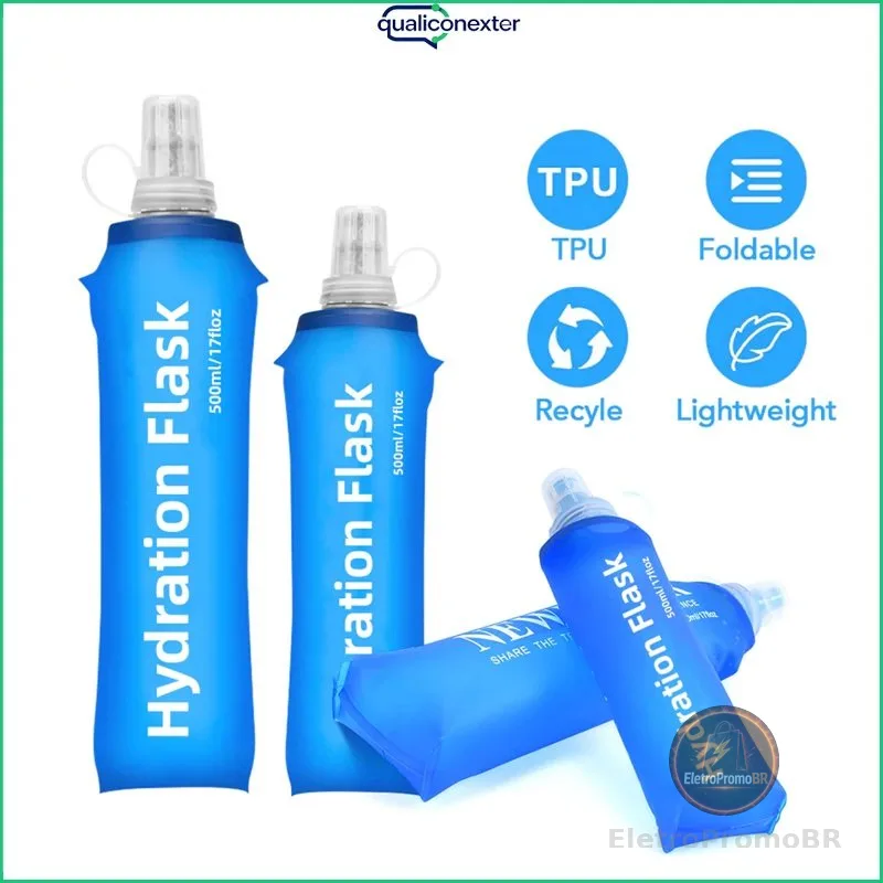 500ml Soft Silicone Foldable Water Bottle Sport Running Outdoor Traveling Running Kettle Hydration Pack Bag