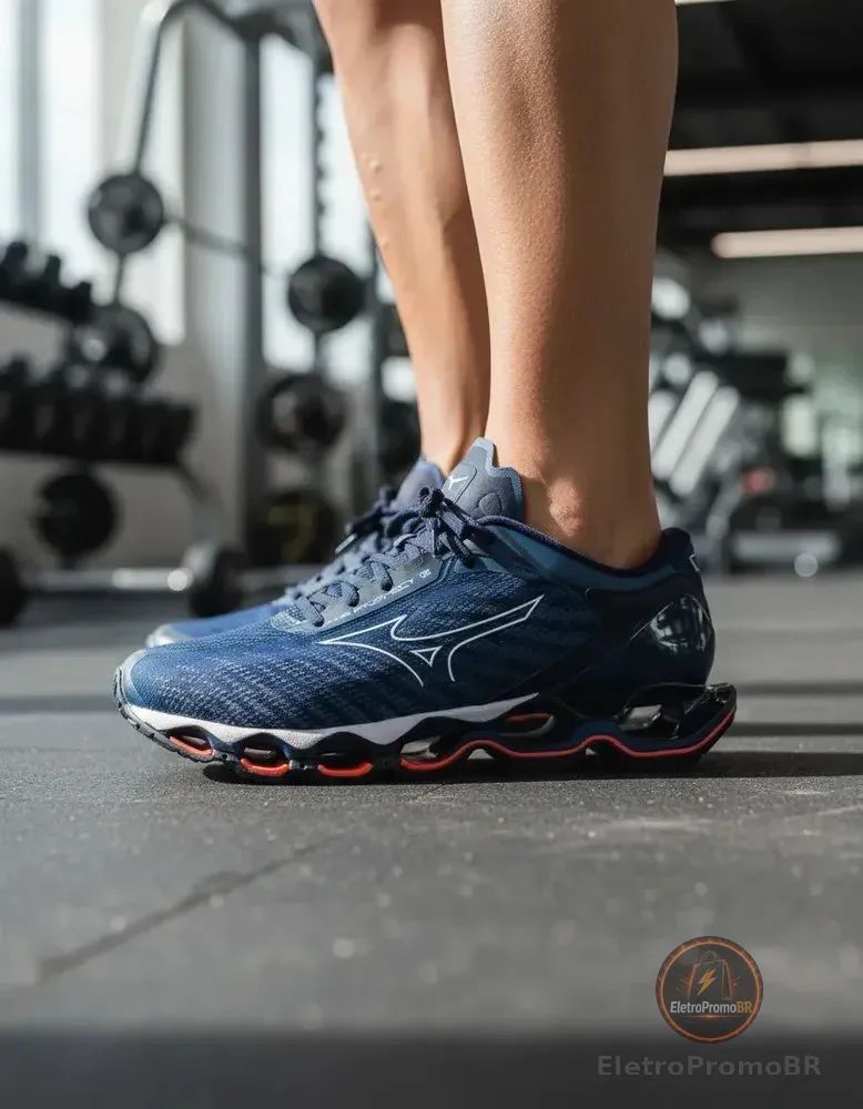 Tênis Mizuno Wave Prophecy 12 Masculino - 102055001 Azul/vermelho 41 Br
