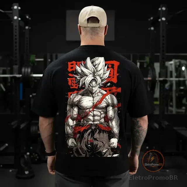 Camiseta Oversized Goku Prime Sayajin Grande Maromba Fitness