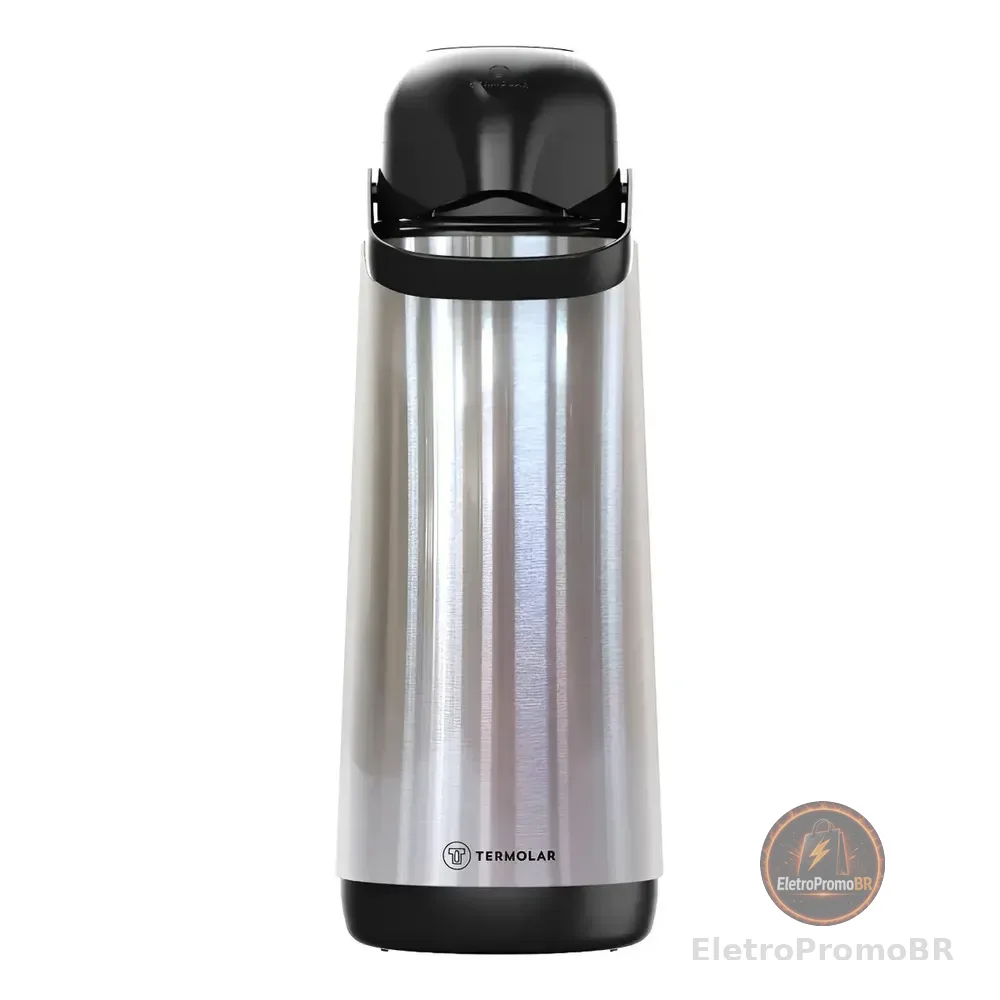 Garrafa Térmica Lúmina Inox 1.8l Termolar Cinza Prateado