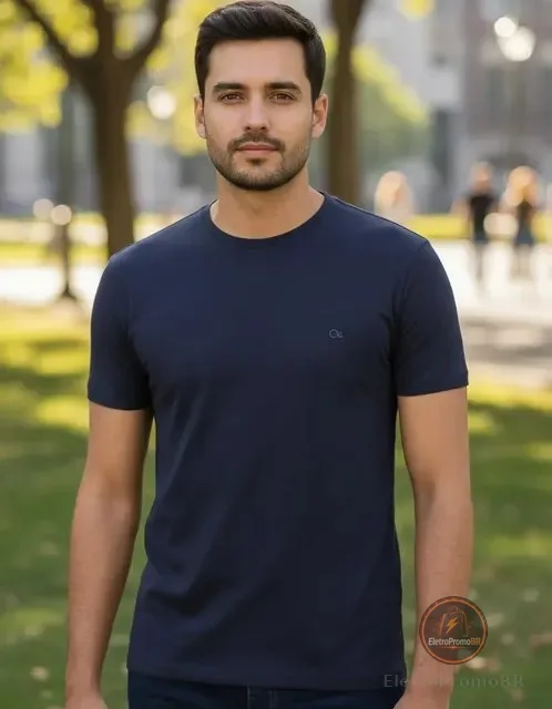 Camiseta Masculina Básica Slim Algodão - Várias Cores Ogochi