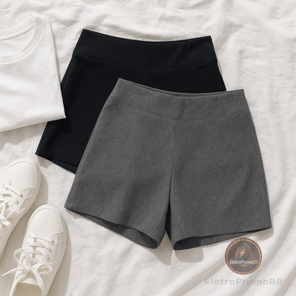 Short legging Suplex lycra Academia Fitness praia verão Short Feminino Curto liso preto