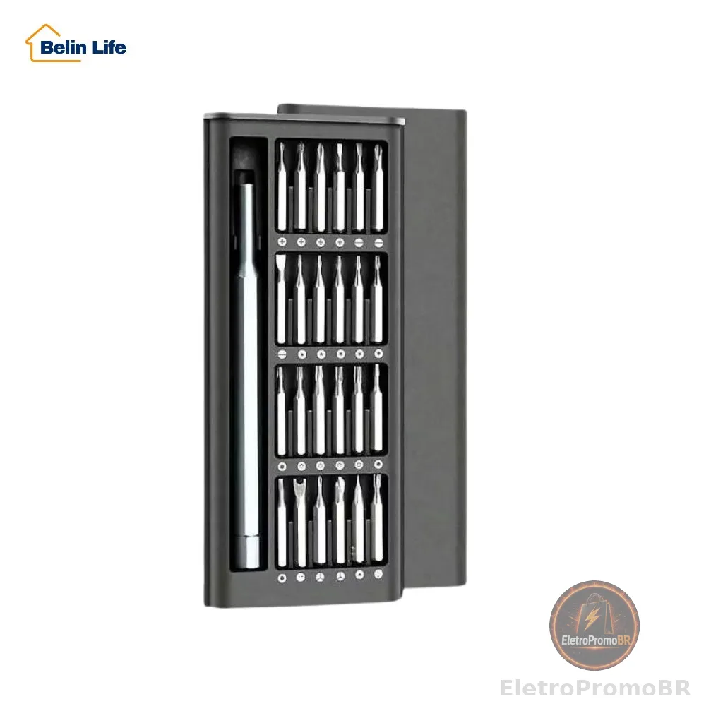 Kit De Chave De Fenda Magnética Multifuncional 24pcs