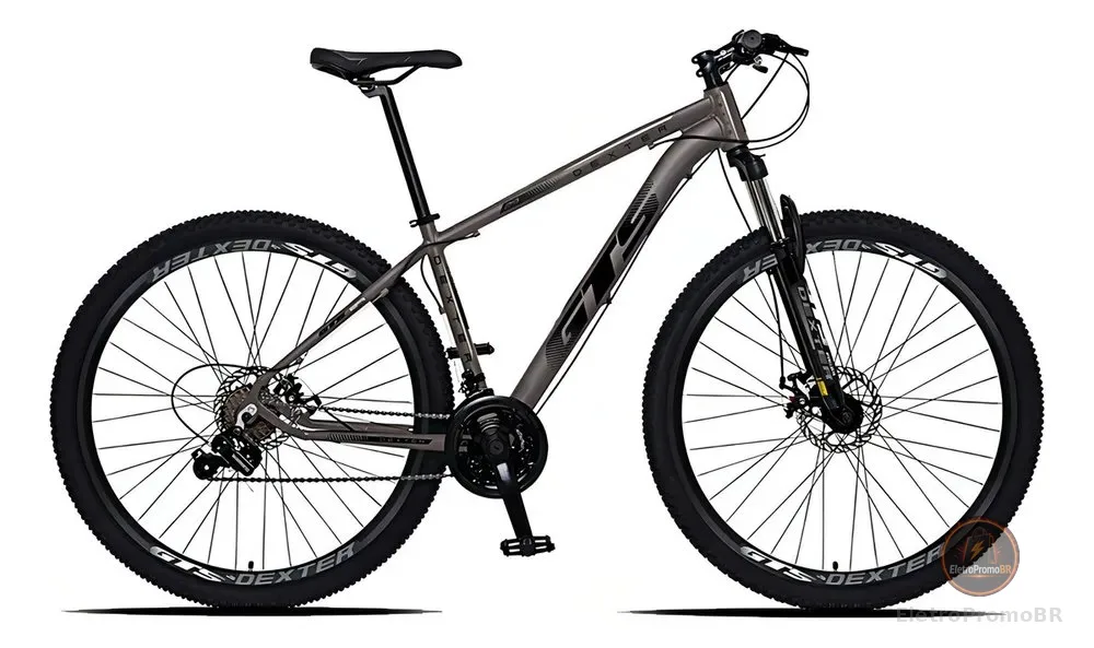 Bicicleta Aro 29 Gts Dexter 24 Marchas Freio A Disco Cor Grafite Com Preto Tamanho Do Quadro 21