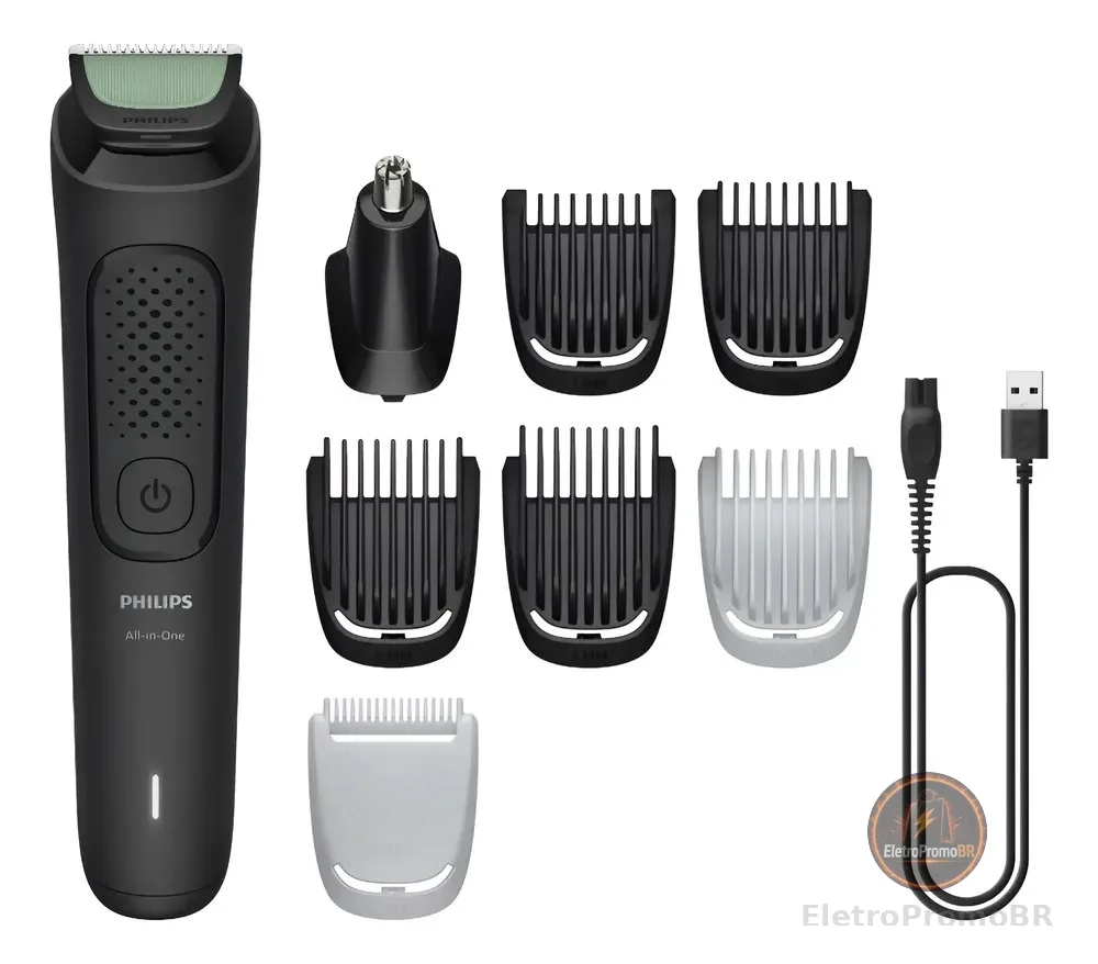 Aparador De Pelos Multigroom 8 Em 1 Mg3917/15 Philips Preto 127/220v