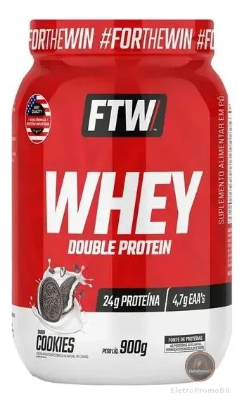 Whey Protein Double Protein Ftw 900g - Suplemento Em Pote Sabor Cookies