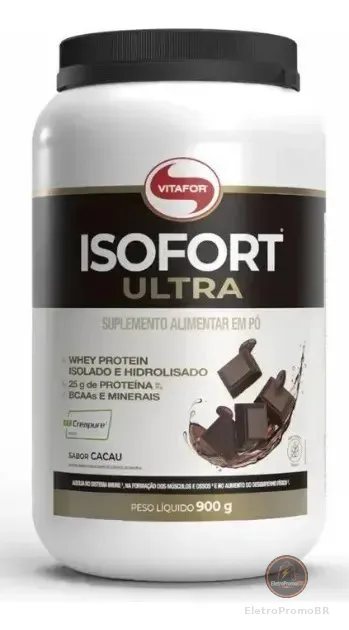 Whey Protein Vitafor Isofort Ultra 900g Cacau com Creatina e Glutamina