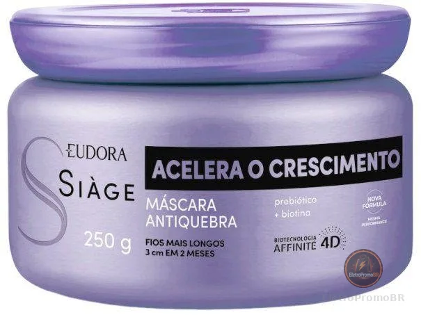 Máscara Capilar Antiquebra Eudora Siàge Acelera o Crescimento 250g