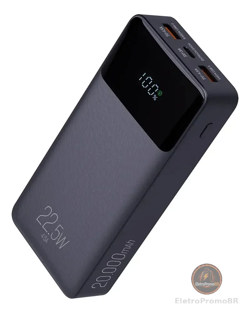 Power Bank Pro 20000mah ELG Pb200bk, Bateria Portátil Univer Preto