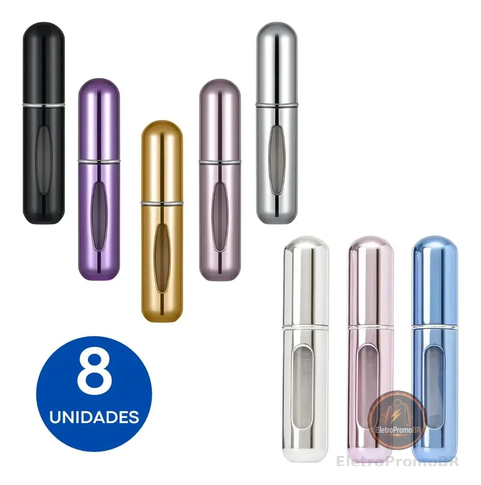 Mini Spray Frasco Recarregável Porta Perfume 5ml 8 Unidades