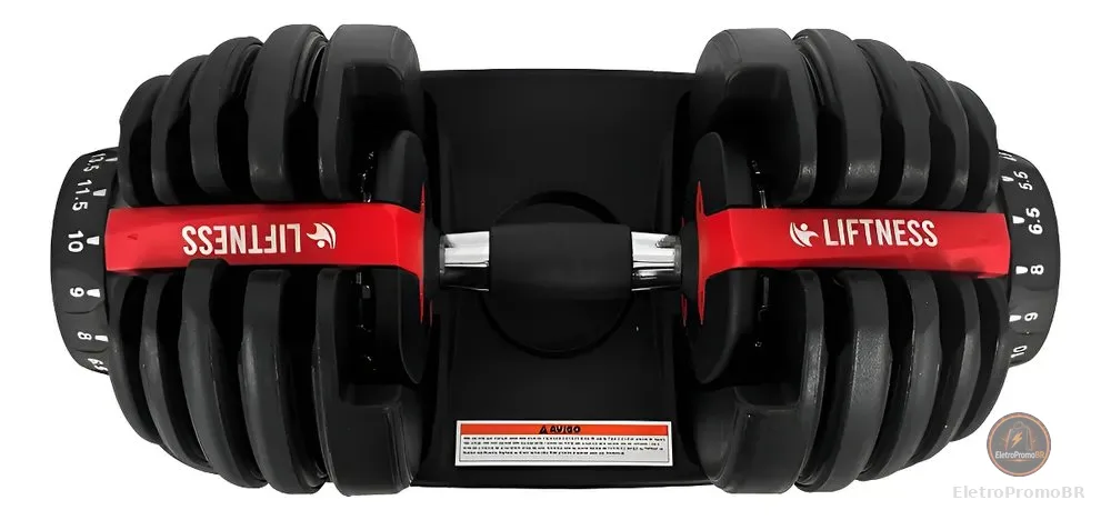 Halter Regulavel Vermelho 24kg - Dumbell Anilhas Liftness