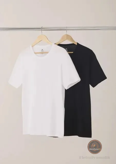 Kit Com 2 Camisetas Masculinas Básicas Slim Hering